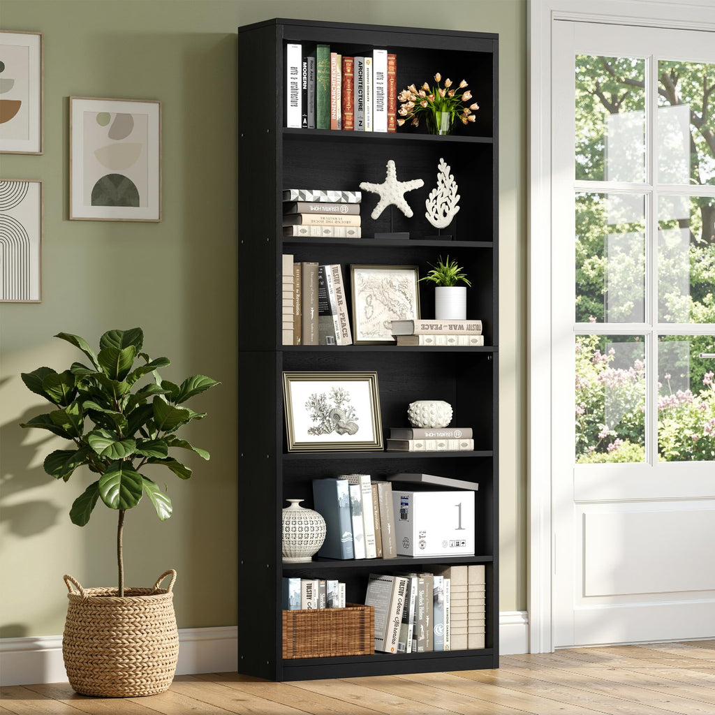 6-Tier Black Bookshelf B4847