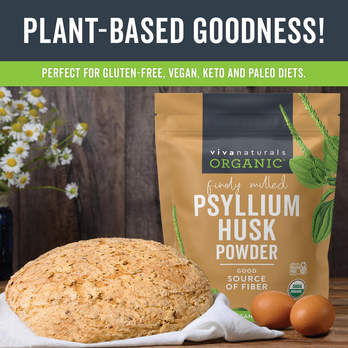 Organic Psyllium Husk Powder, 24 oz N98158