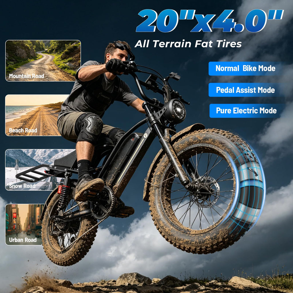 Electric Bike, 3000W Peak, 90 Miles & 38MPH J78502