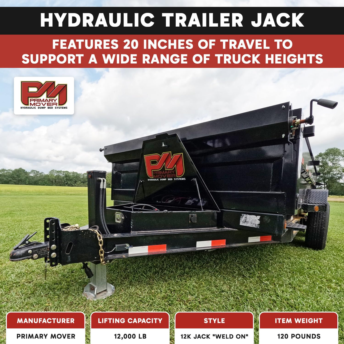 Hydraulic Trailer Jack 12,000 lb Double Acting Z1925