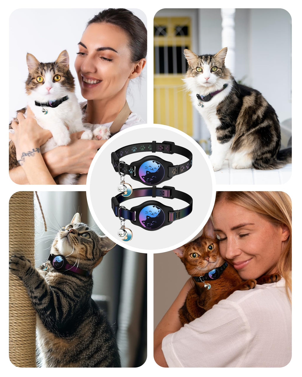 Cat Collar with AirTag Holder 2 Pack T705