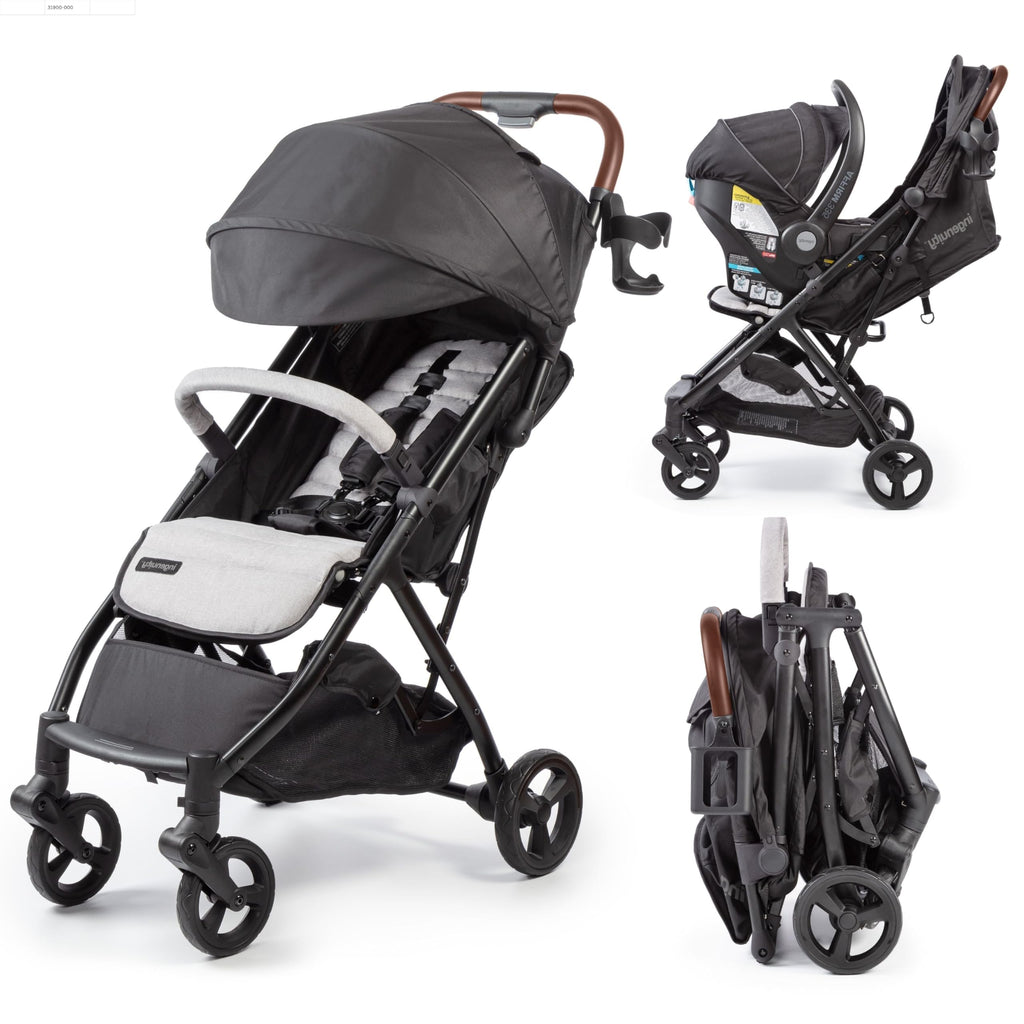 Compact Fold Stroller with Oversized Canopy and Extra-Large Storage, Gray F7321