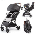 Compact Fold Stroller with Oversized Canopy and Extra-Large Storage, Gray F7321