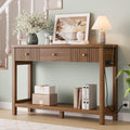47'' Fluted Console Table with Charging Station & 3 Drawers C3038