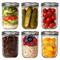 6-Pack 16 oz Wide Mouth Glass Mason Jars with Lids U410