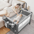 5-in-1 Pack and Play Baby Bassinet Bedside Sleeper Grey A909