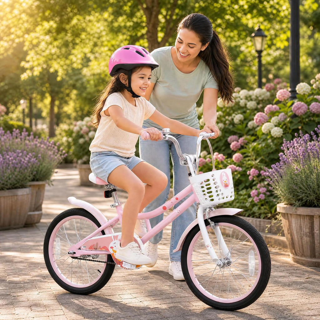 18 Inch Girls Bike with Basket B96292