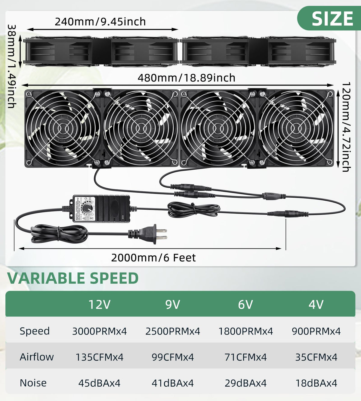120mm Computer Fan Variable Speed Control Q8754