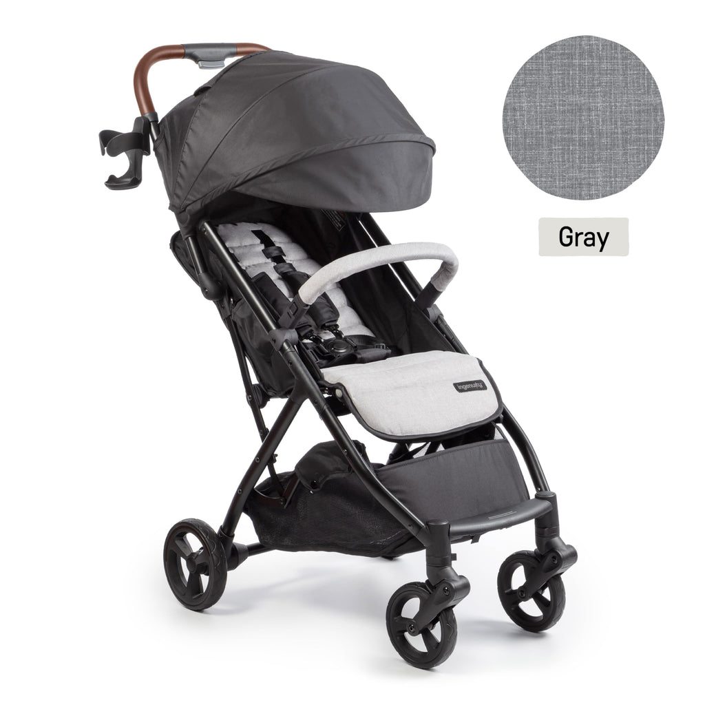Compact Fold Stroller with Oversized Canopy and Extra-Large Storage, Gray F7321