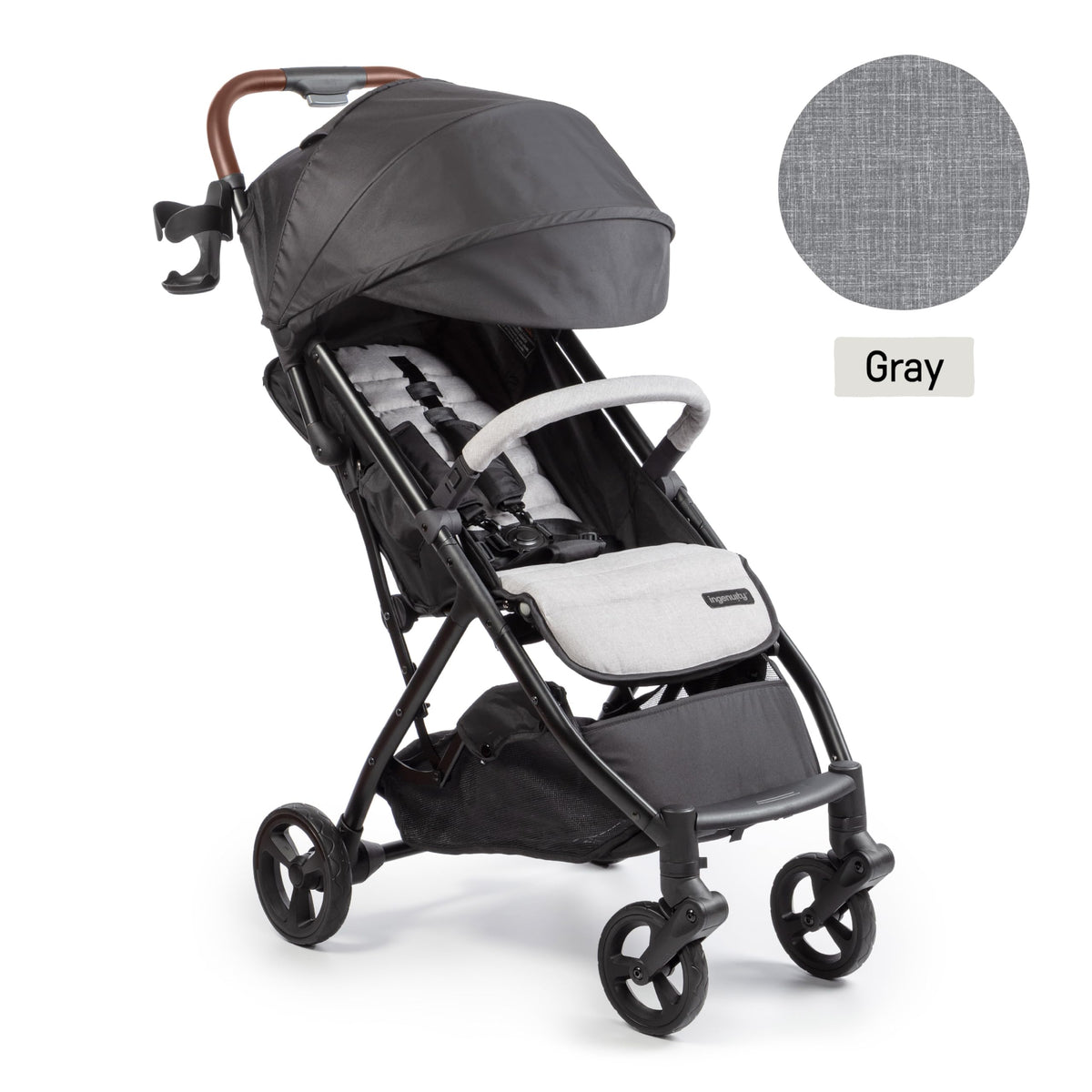 Compact Fold Stroller with Oversized Canopy and Extra-Large Storage, Gray F7321
