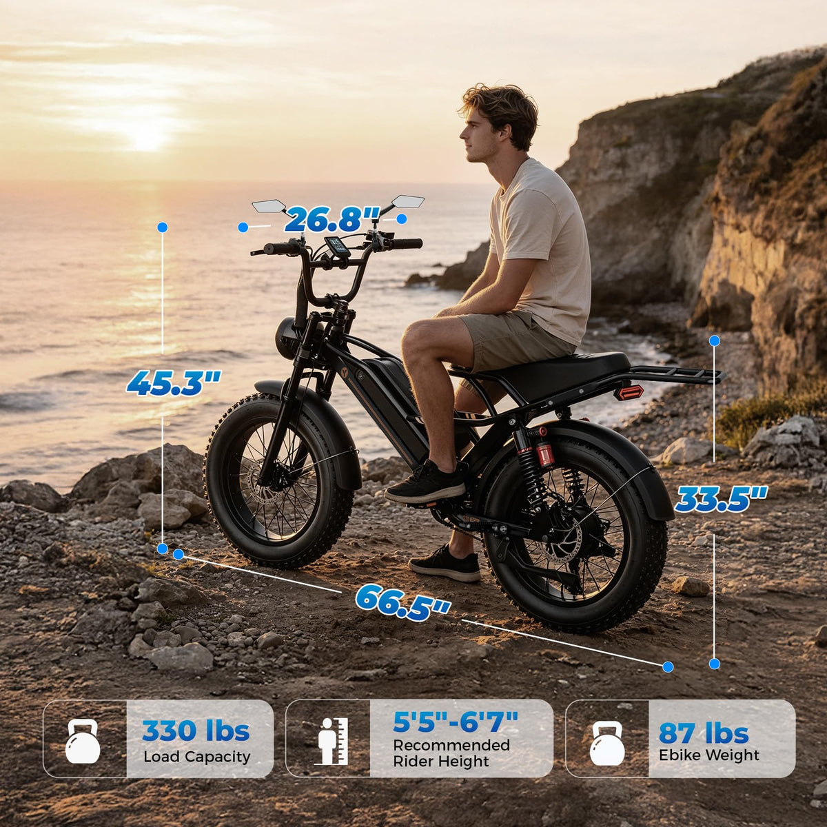 Electric Bike, 3000W Peak, 90 Miles & 38MPH J78502