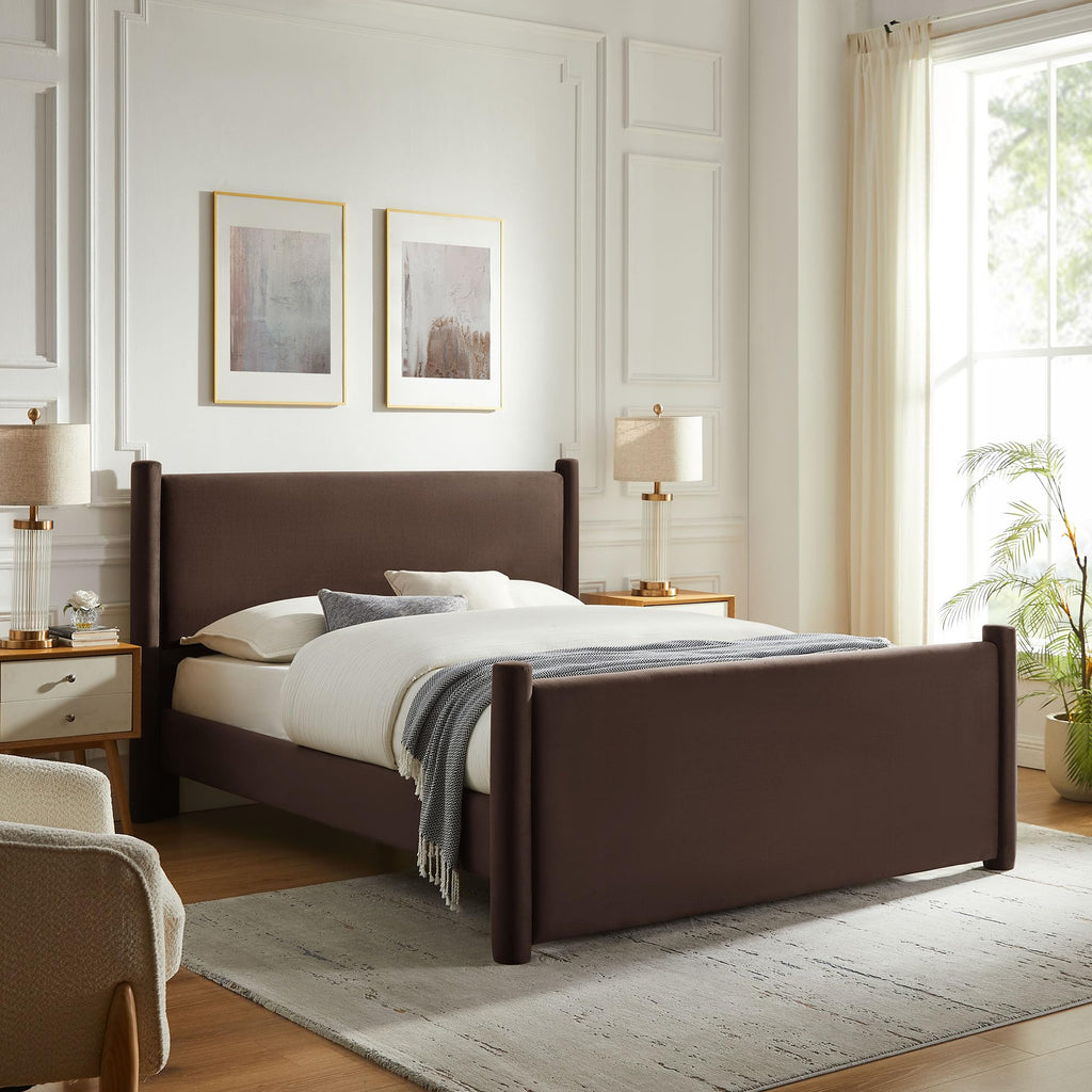 King Size Upholstered Platform Bed Frame with Headboard and Footboard Z5708