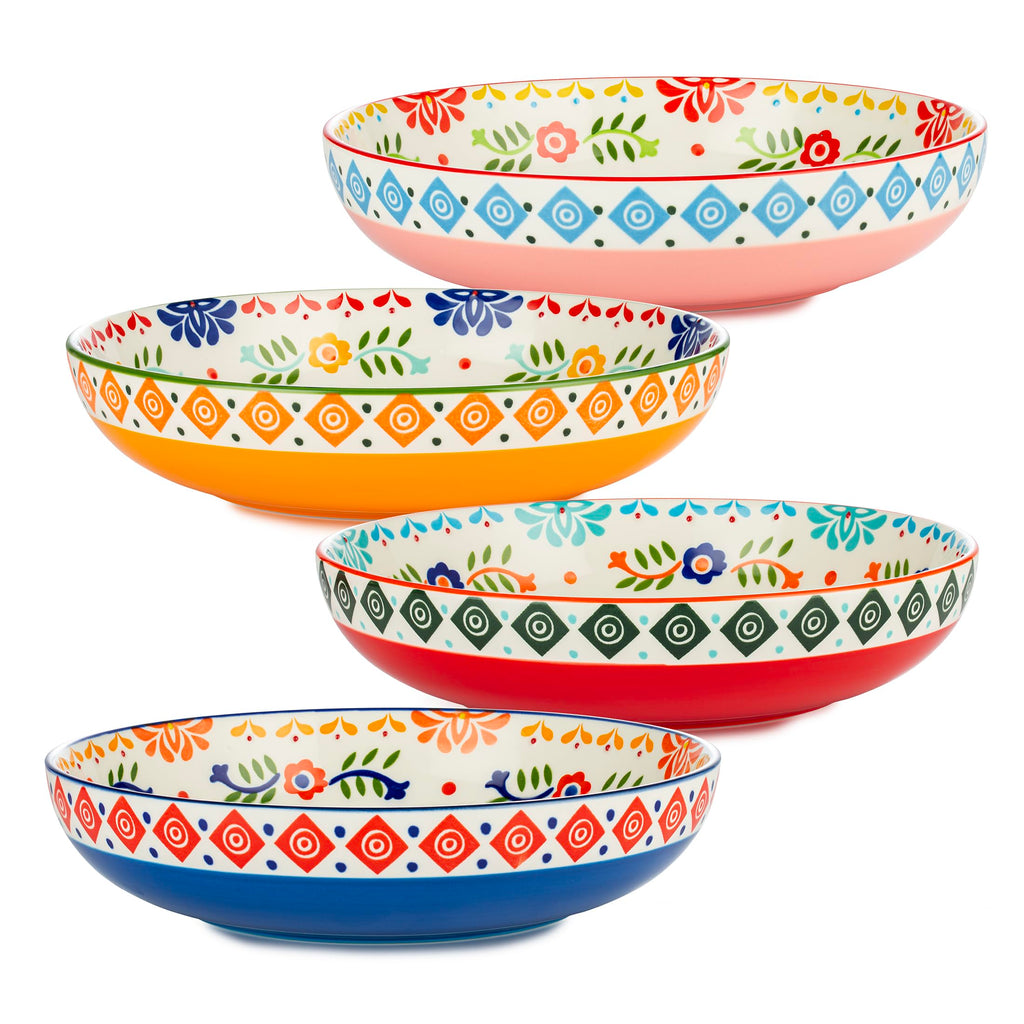 36 OZ Shallow Ceramic Dinner Bowls Set of 4 Z46410