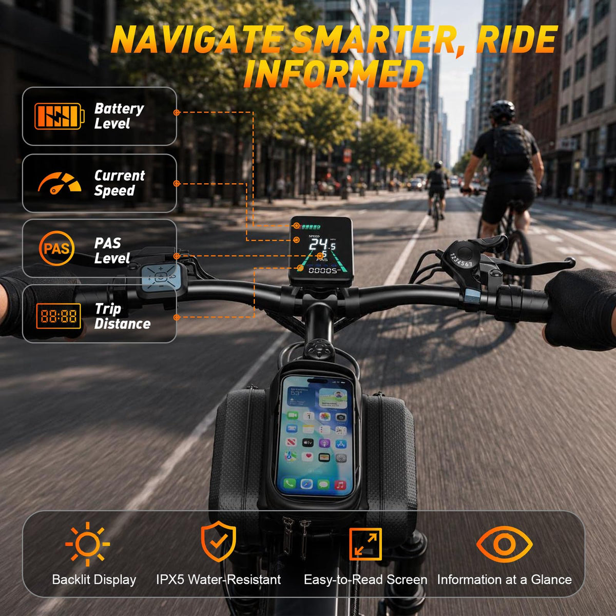 26" All-Terrain Electric Bike, 48V 10Ah Removable Battery, 7-Speed C6291