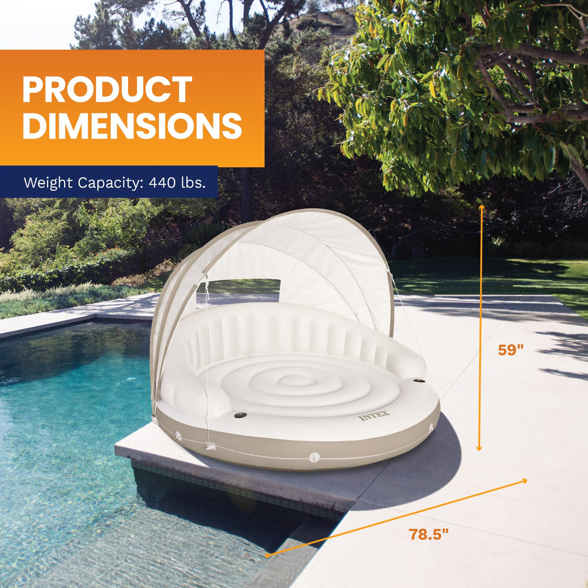 Inflatable Pool Float Lounge with Sunshade Z136