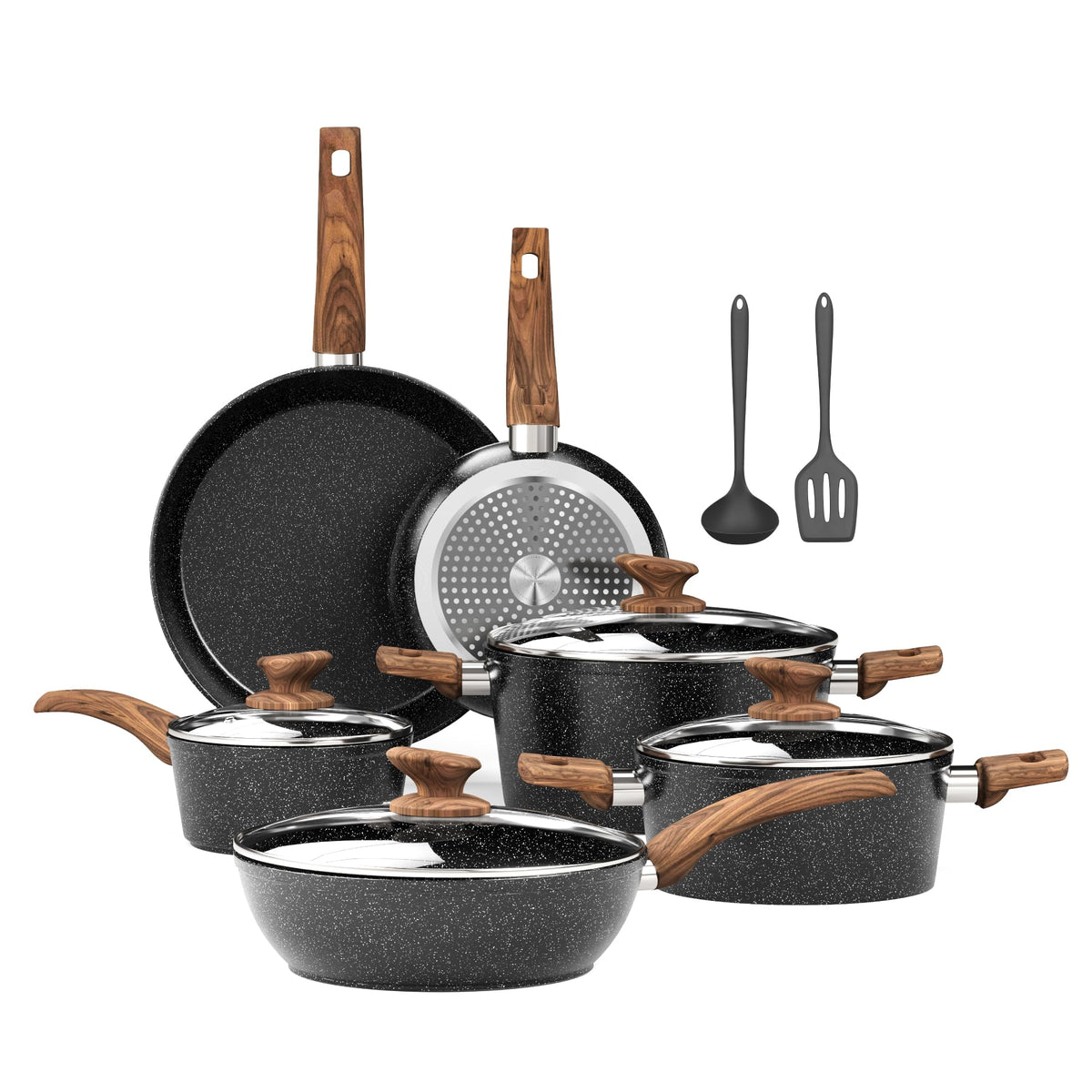 12 Pcs Non Stick Induction Cookware Set A1733