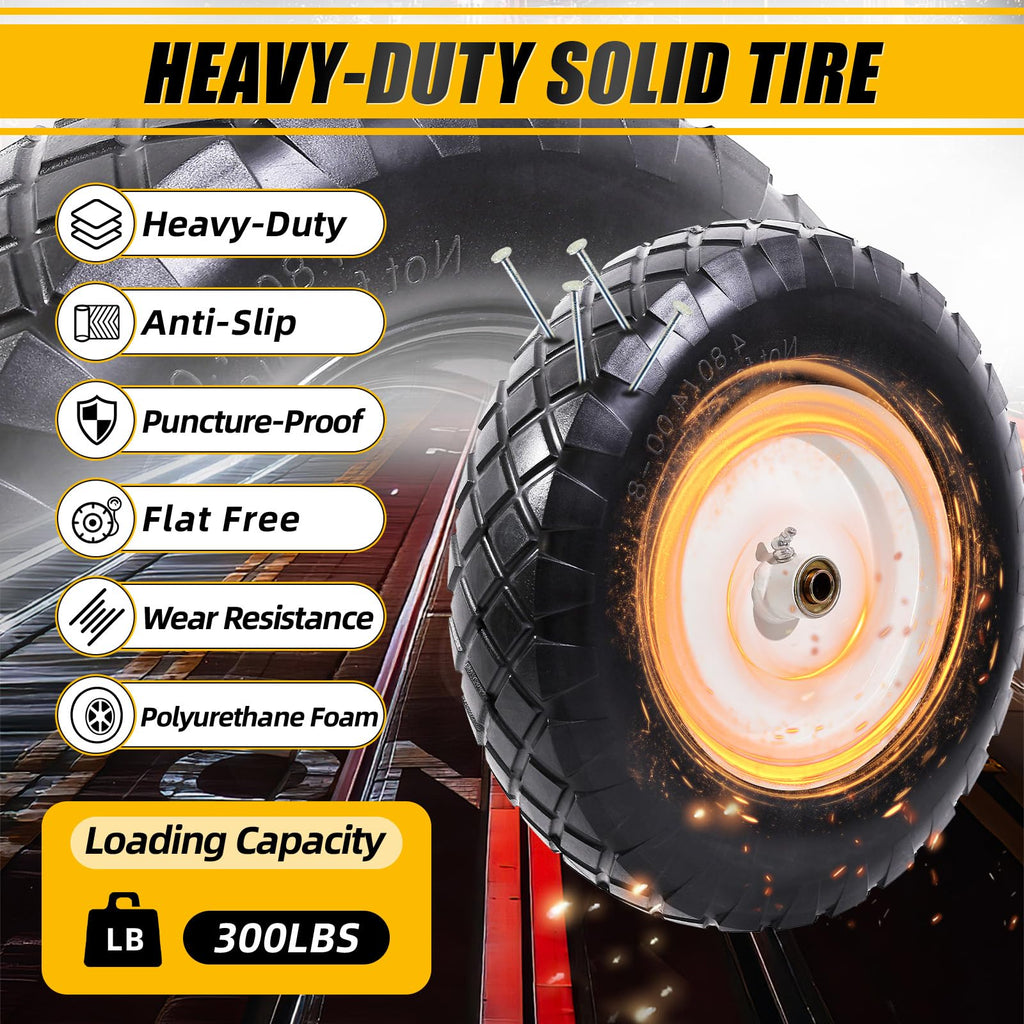 4.80/4.00-8" Flat Free Wheelbarrow Tire and Wheel O174964