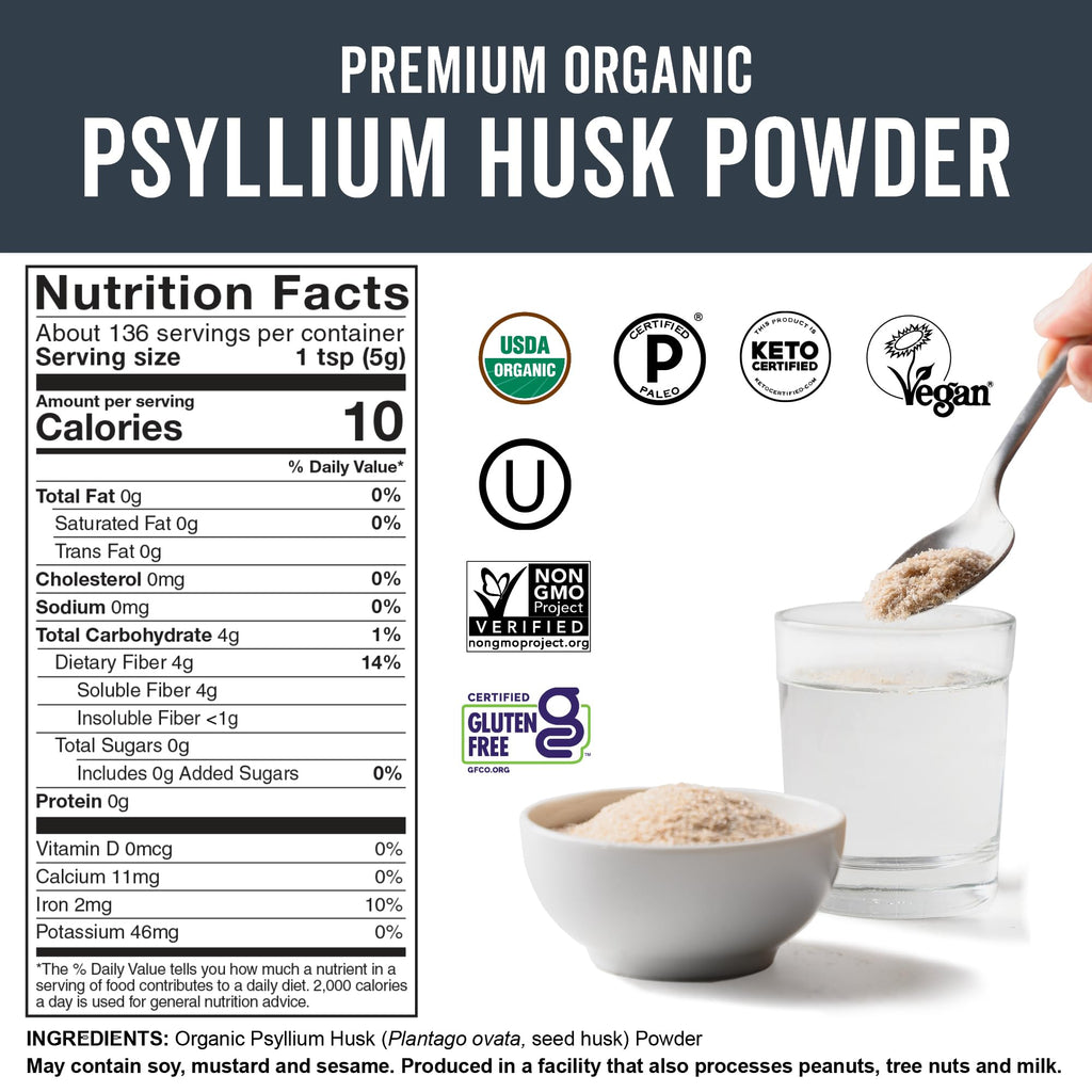 Organic Psyllium Husk Powder, 24 oz N98158