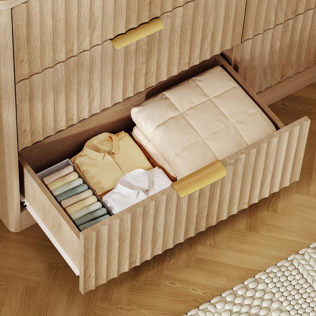 Fluted 6 Drawer Wood Dresser V546164