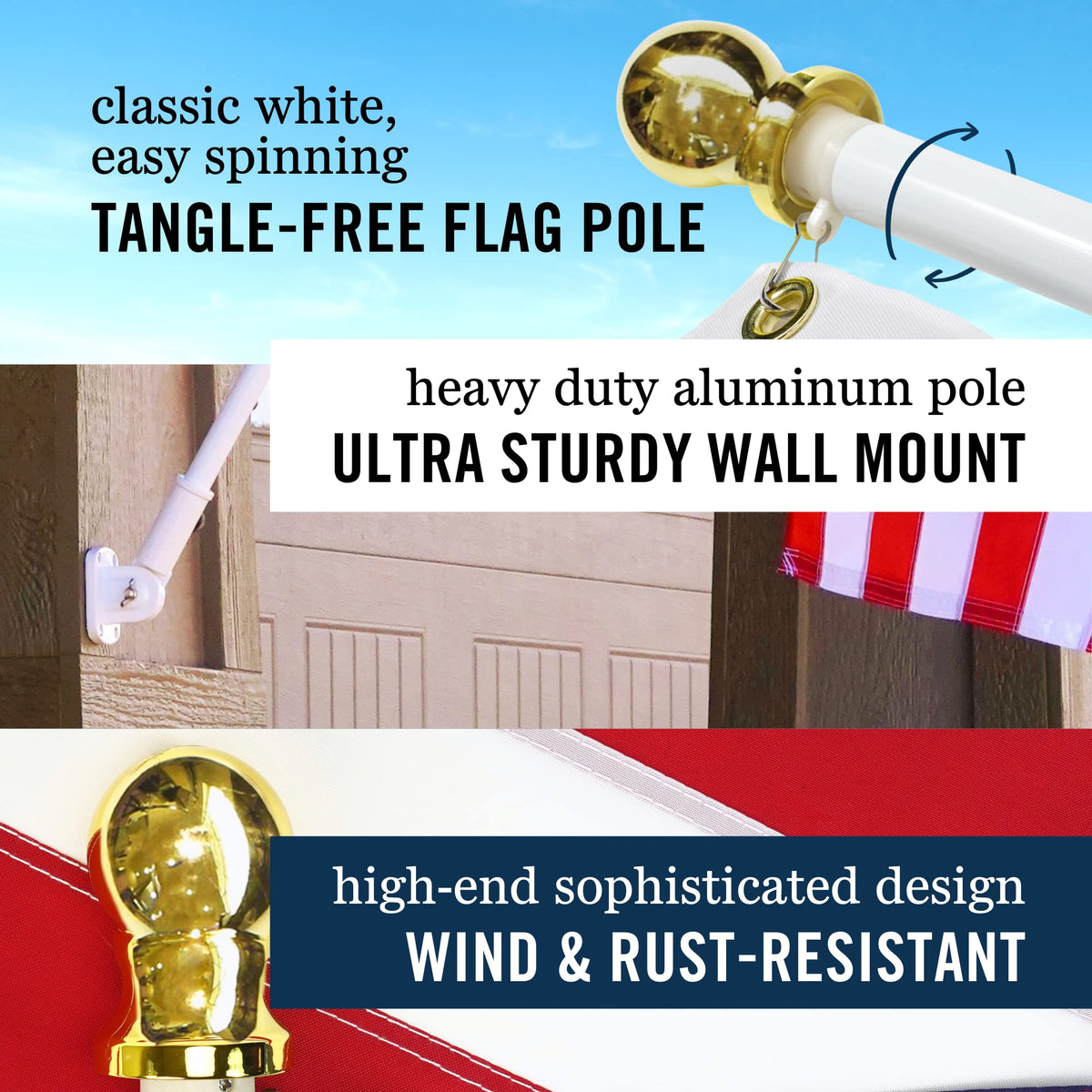 3x5' Flag Pole Kit with Flag and Mount I5588