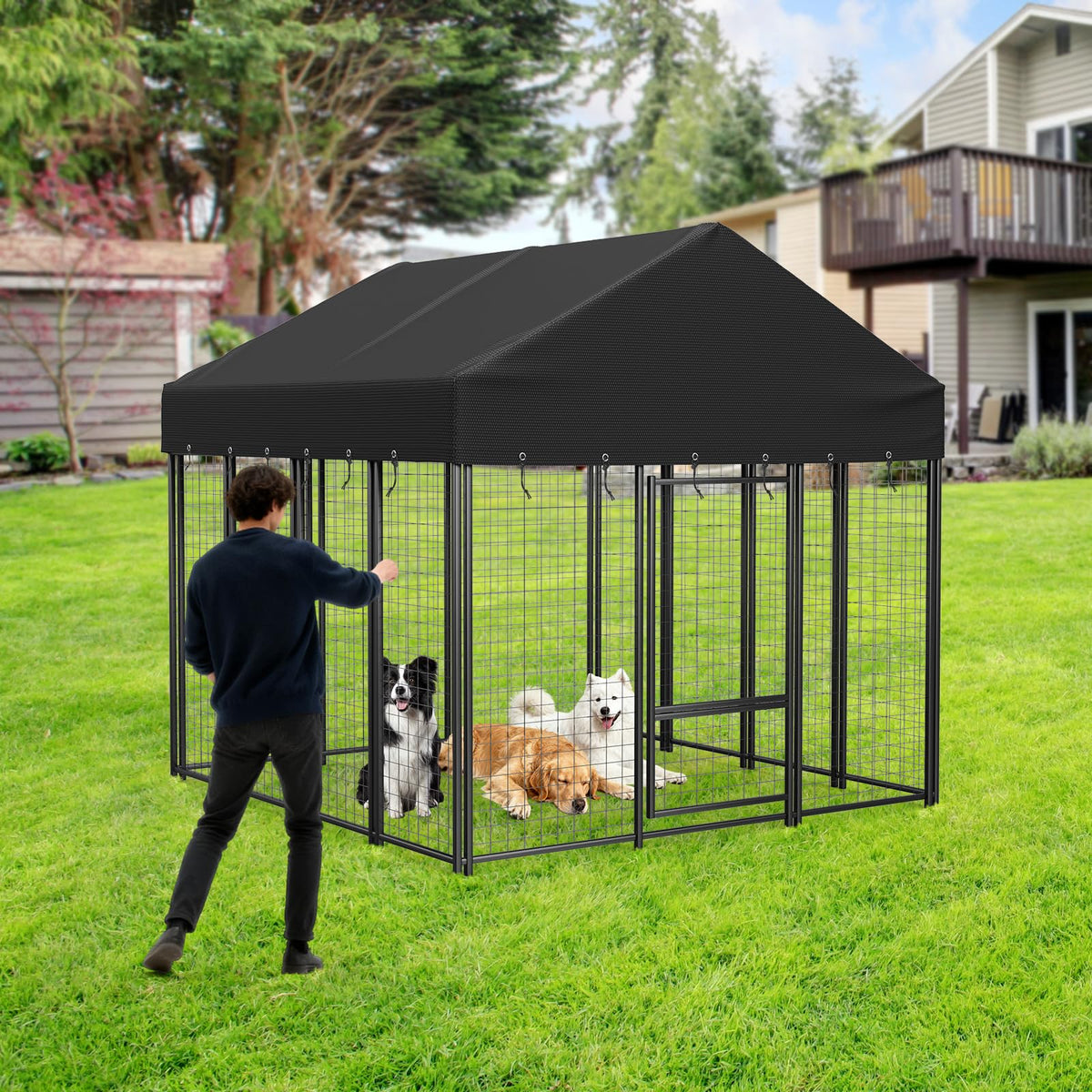 Heavy Duty Waterproof UV Resistant Dog Kennel Cover D772