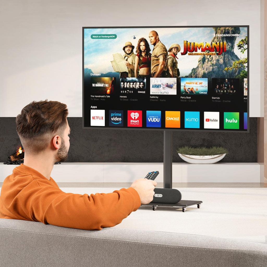 Tall Floor TV Stand for 32-75" TV with Wheels C77694