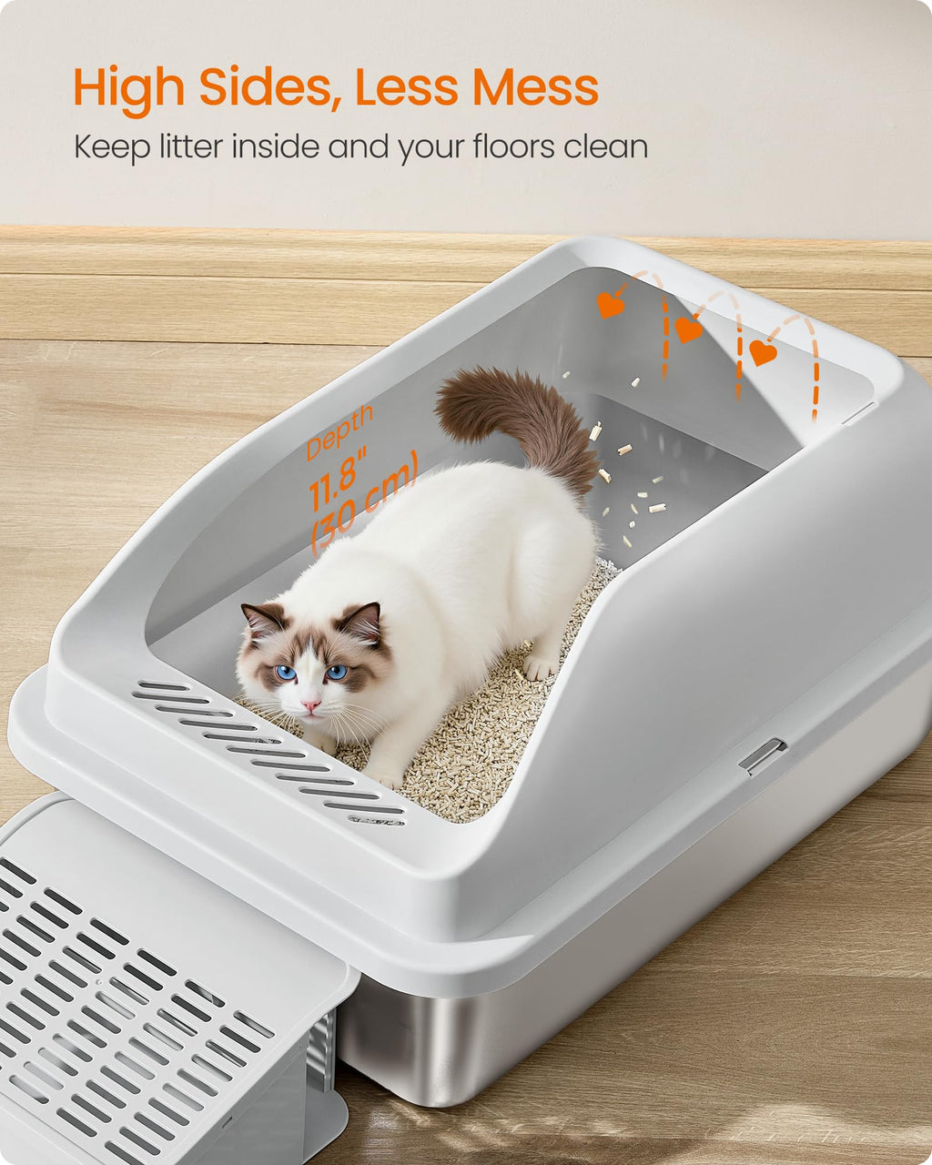 Stainless Steel Cat Litter Box W457