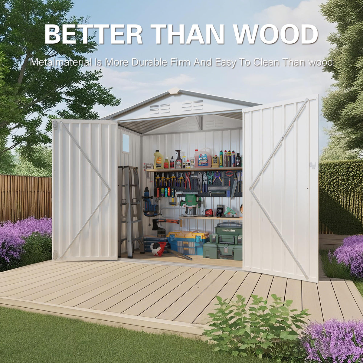 10x14 FT Outdoor Metal Storage Shed Q198