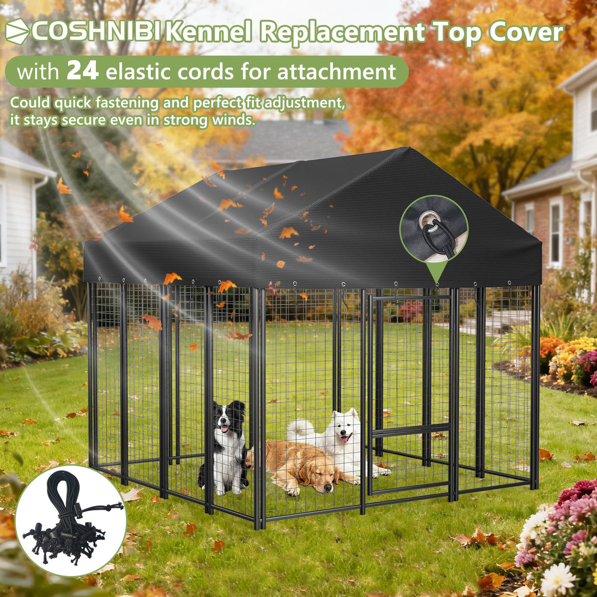 Heavy Duty Waterproof UV Resistant Dog Kennel Cover D772