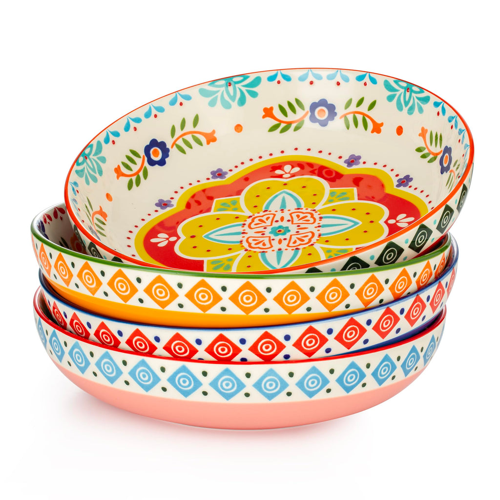 36 OZ Shallow Ceramic Dinner Bowls Set of 4 Z46410