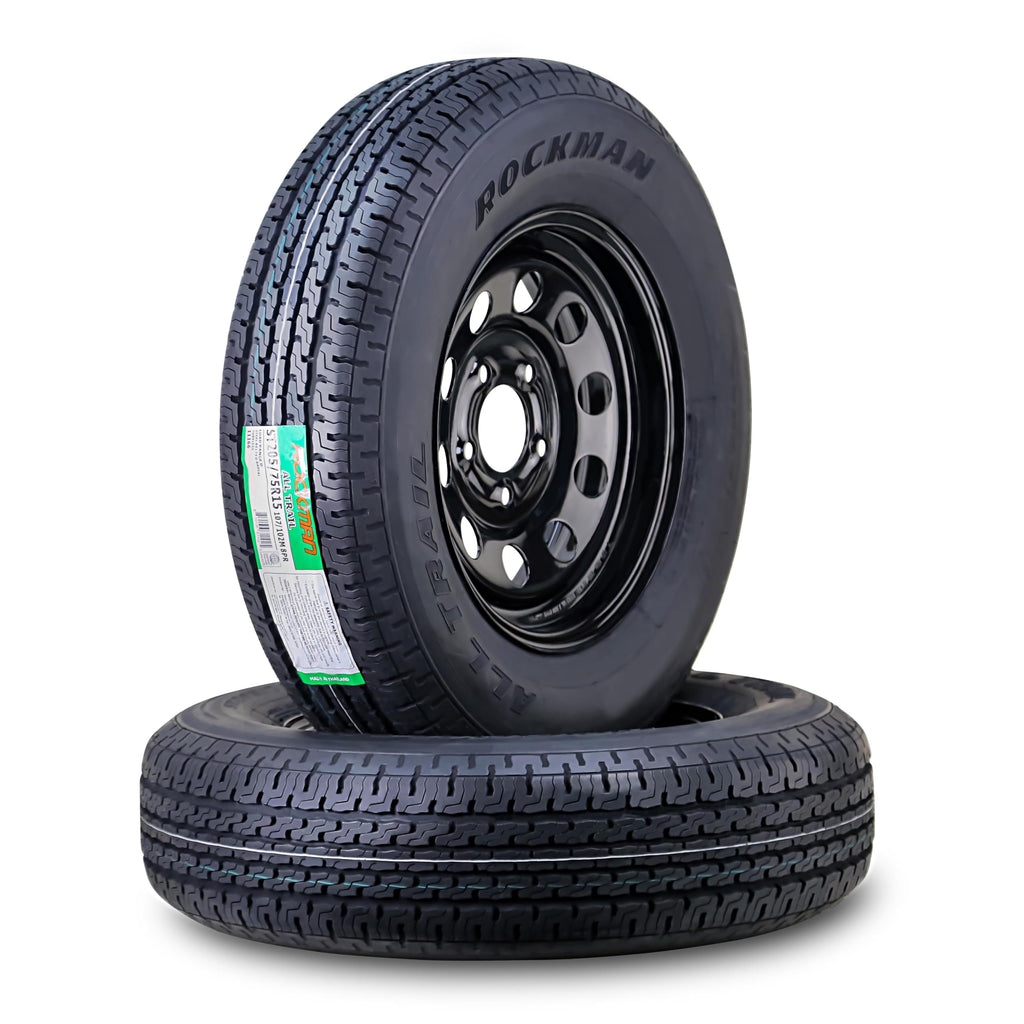 ST205/75R15 8-Ply Trailer Tire Wheel Black Mod Rim Pk2 K313