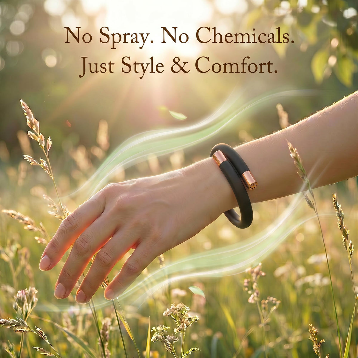 Black 4 Pack Mosquito Repellent Bracelets F795