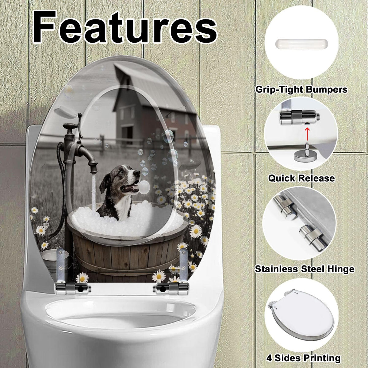 Elongated Slow Close Resin Toilet Seat Q369535