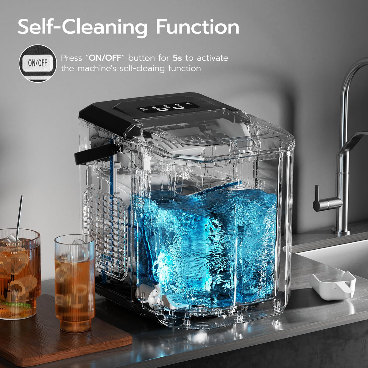 Black 26Lbs/24H Countertop Ice Maker N88982