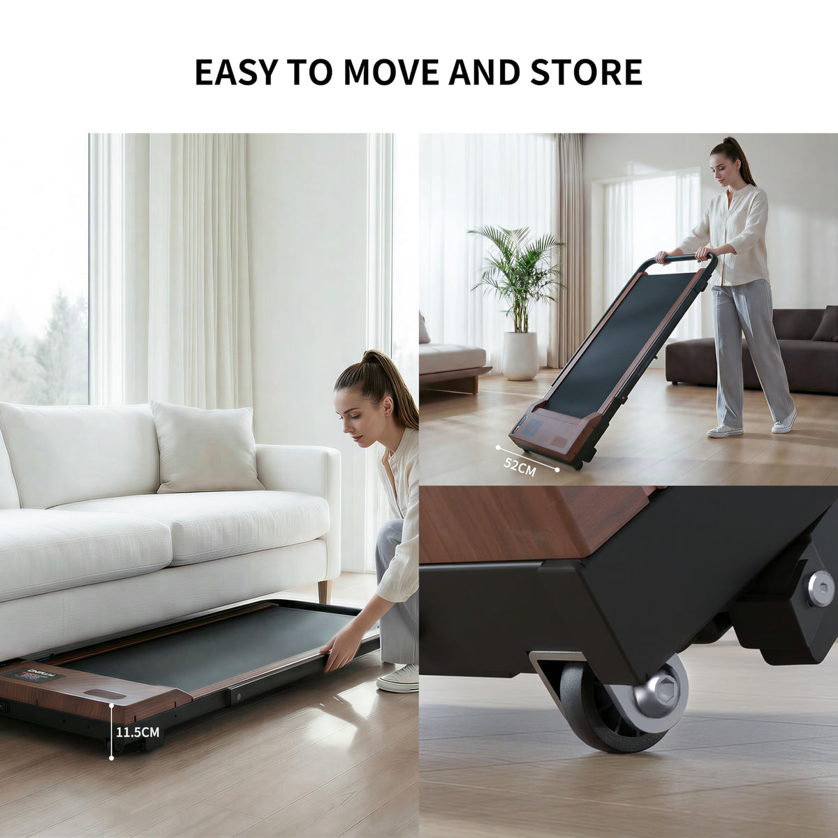 2 in 1 Under Desk Treadmill 2.5HP Portable Treadmill H237