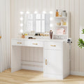 White Vanity Desk with Mirror and Lights B18746