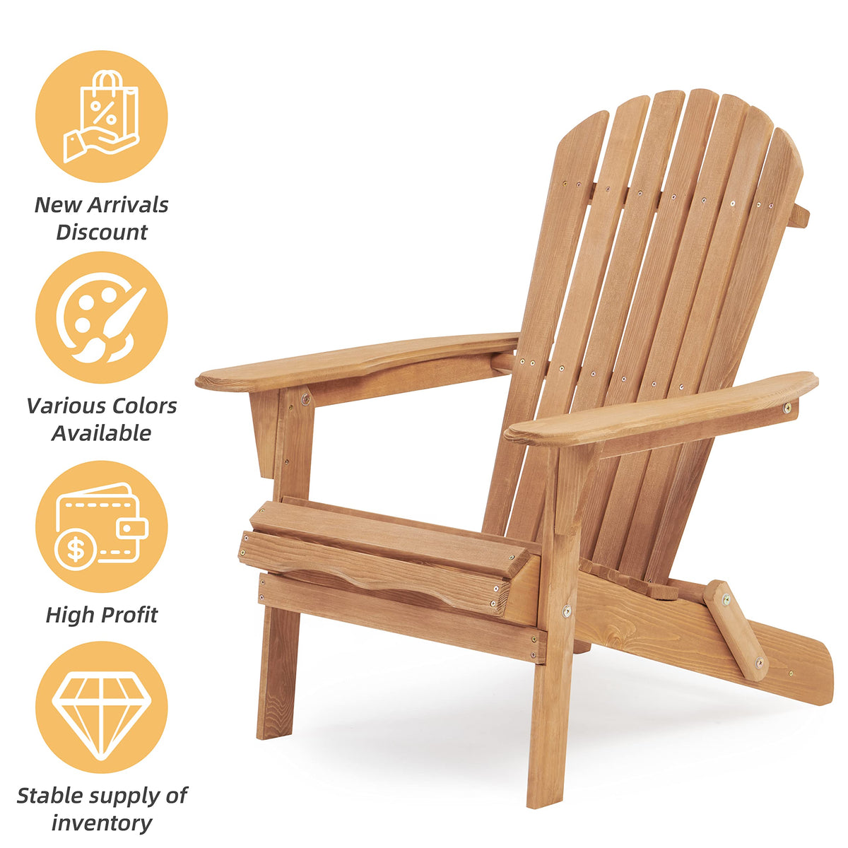 Cedar Folding Adirondack Chair Set of 2 I8079