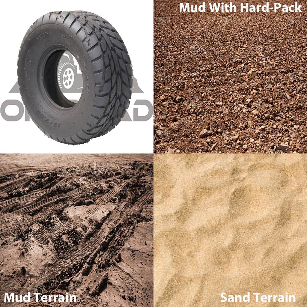 2 Pack 19X7-8 Tubeless All Terrain ATV Tires E955346