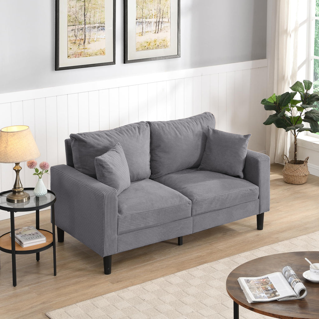 Light Gray Upholstered Loveseat Sofa N585002