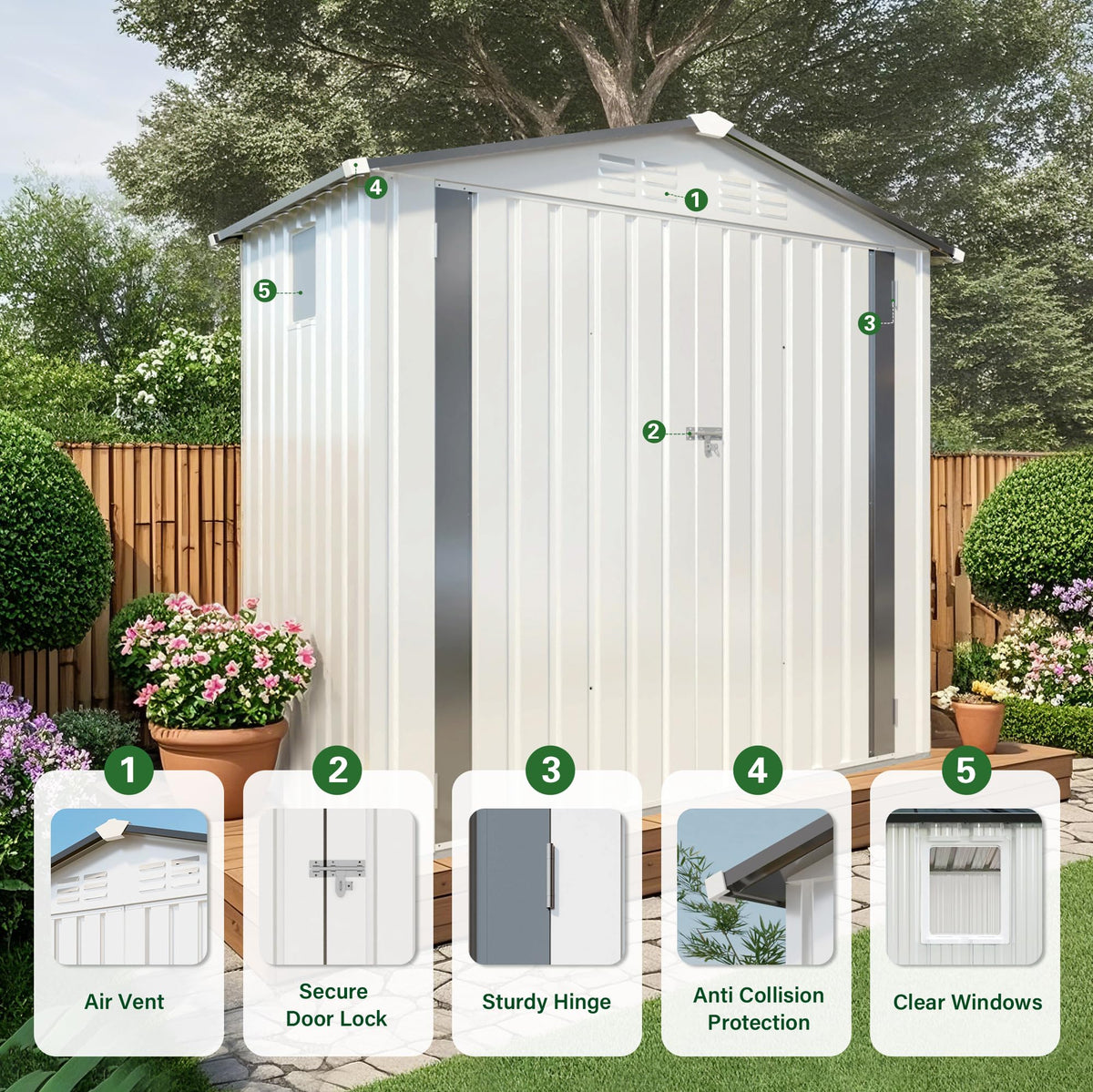 10x14 FT Outdoor Metal Storage Shed Q198