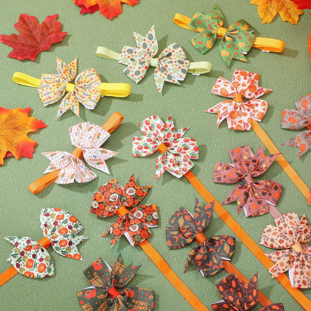 100 Pcs Fall Dog Bow Ties Y1034