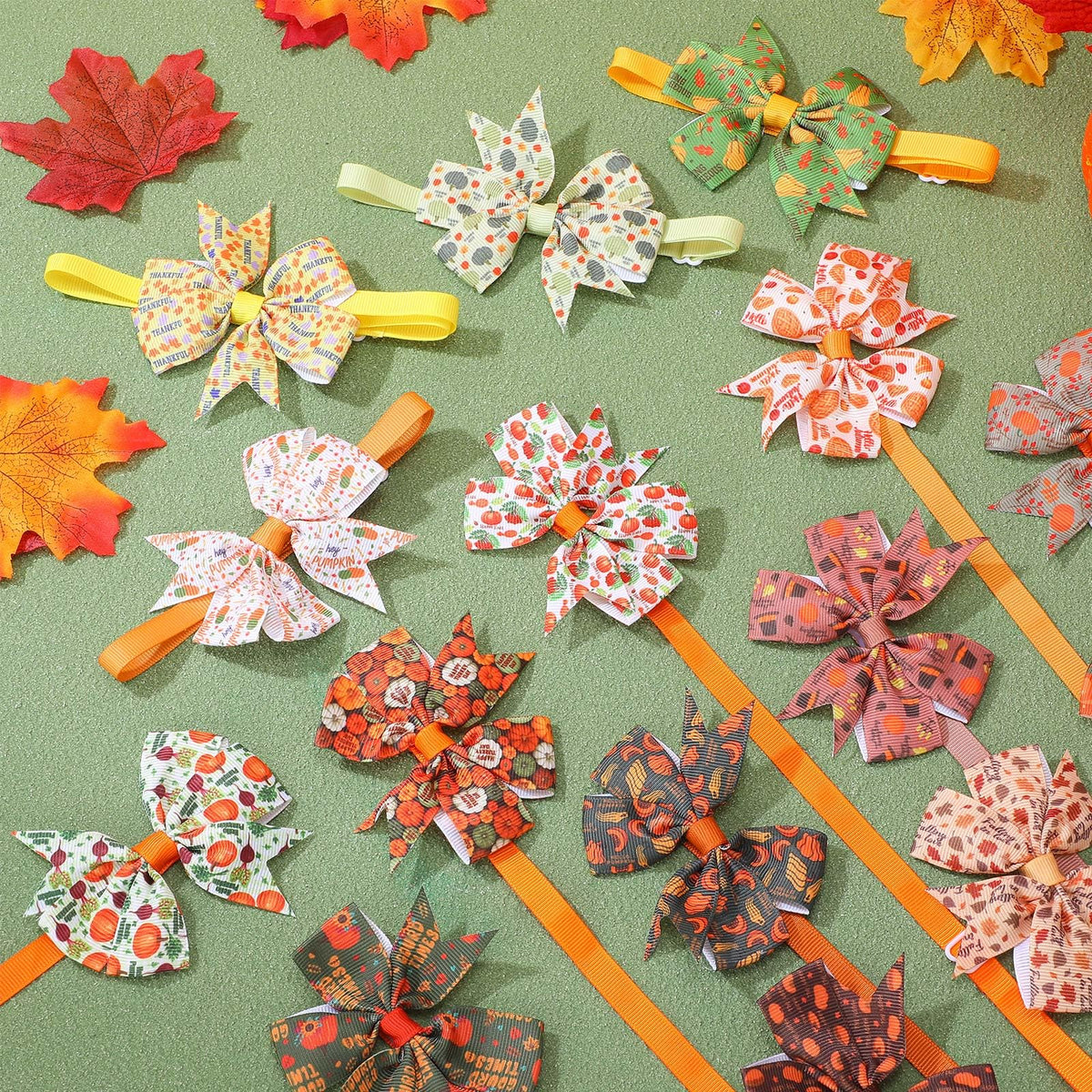 100 Pcs Fall Dog Bow Ties Y1034