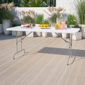 6-Foot Granite White Adjustable Plastic Folding Table W724313