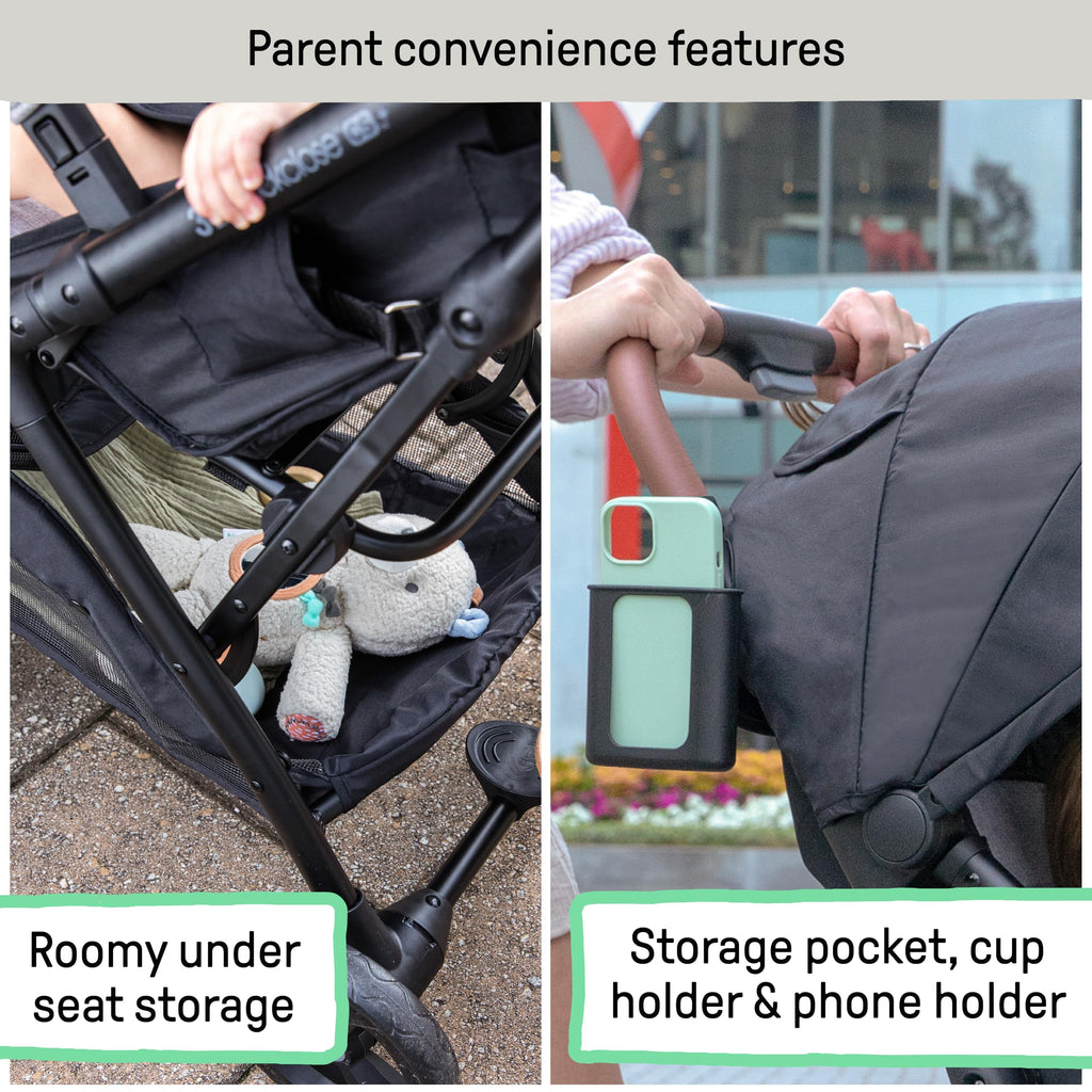 Compact Fold Stroller with Oversized Canopy and Extra-Large Storage, Gray F7321