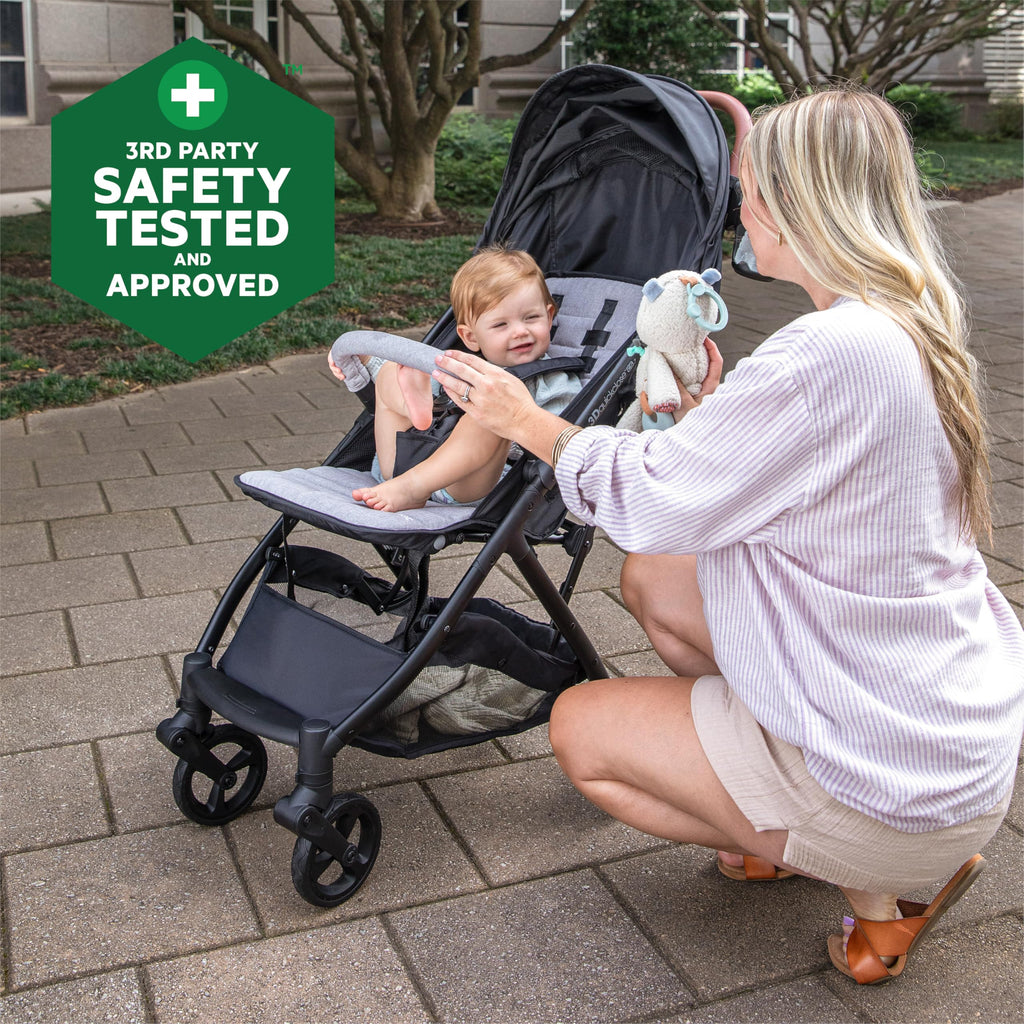 Compact Fold Stroller with Oversized Canopy and Extra-Large Storage, Gray F7321