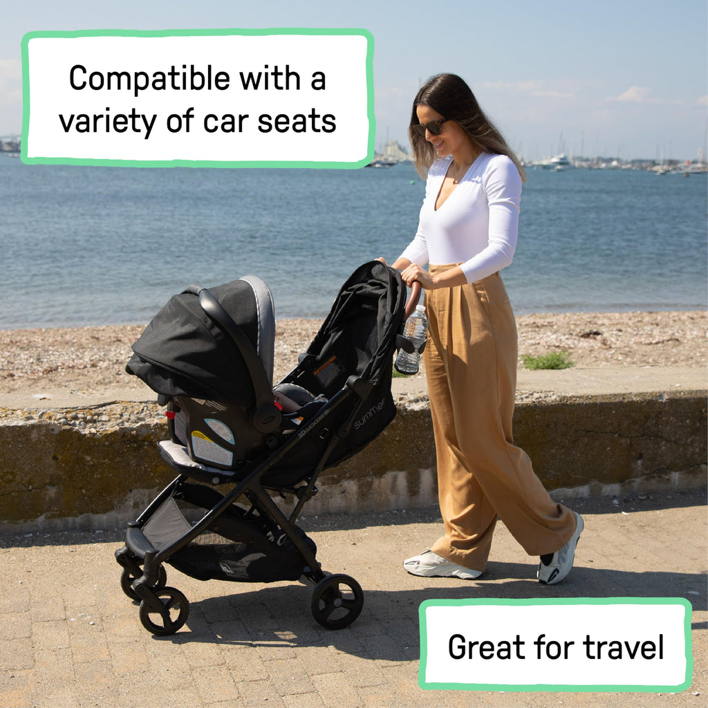 Compact Fold Stroller with Oversized Canopy and Extra-Large Storage, Gray F7321