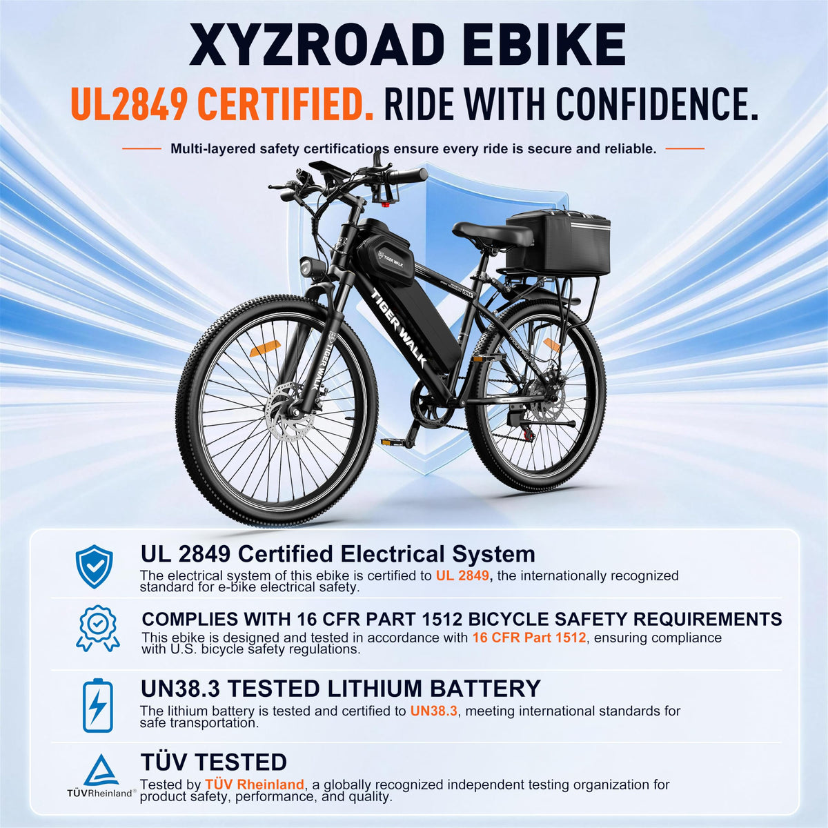 26" All-Terrain Electric Bike, 48V 10Ah Removable Battery, 7-Speed C6291