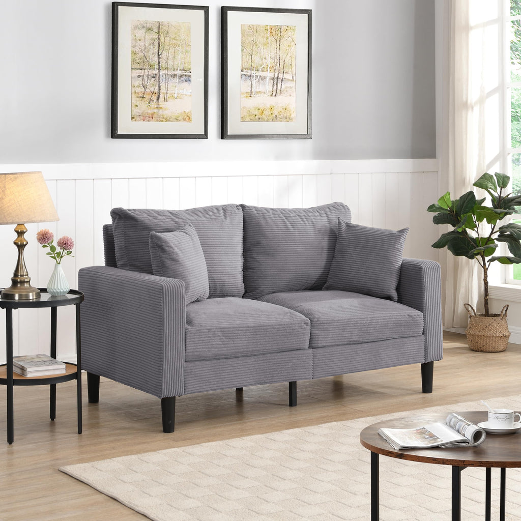 Light Gray Upholstered Loveseat Sofa N585002