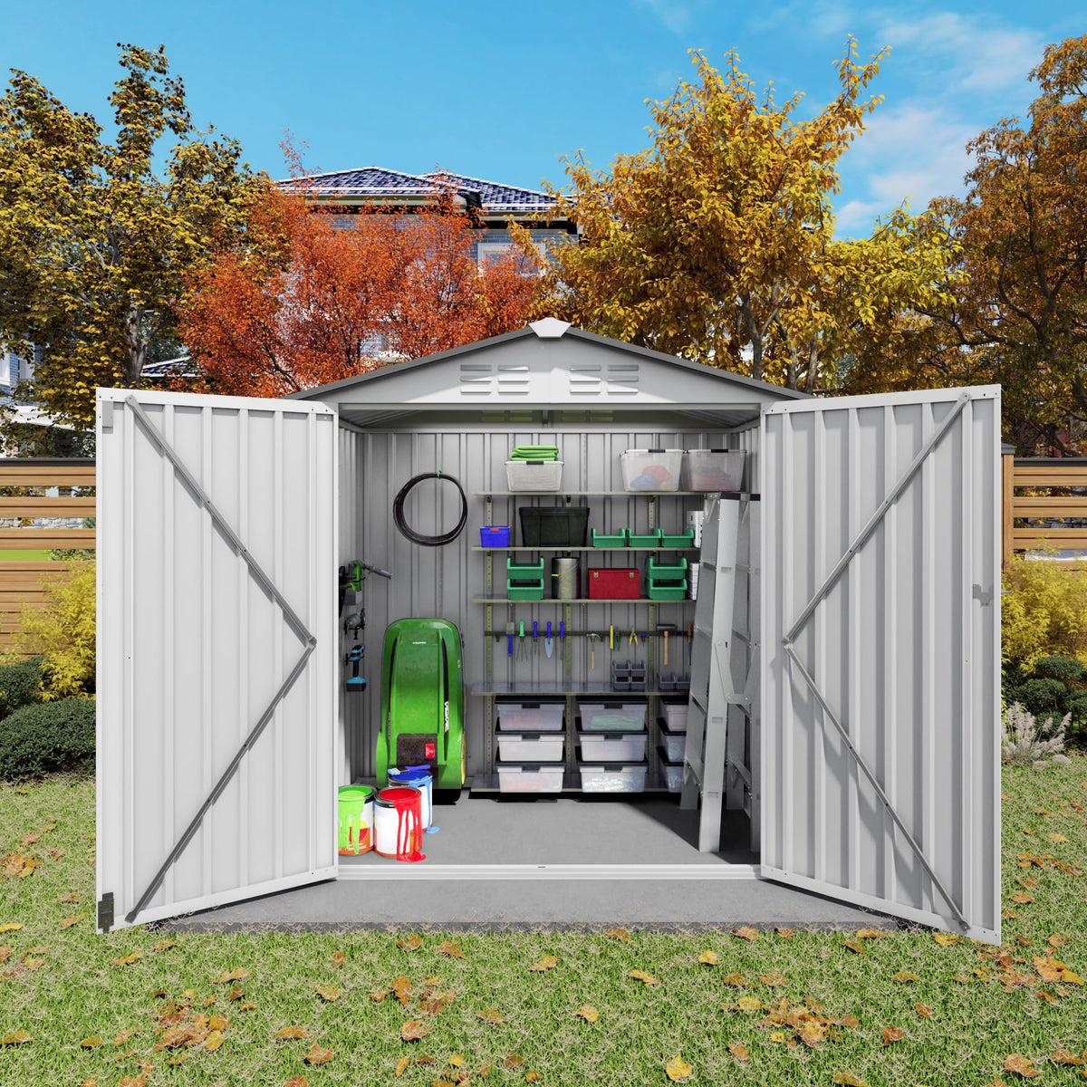 10x14 FT Outdoor Metal Storage Shed Q198