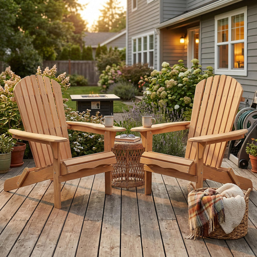 Cedar Folding Adirondack Chair Set of 2 I8079